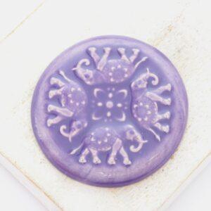 36 mm Whispers in Jaipur Beadingschool Art Cabochon Mauve on light clay x 1 pc(s)