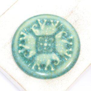 36 mm Whispers in Jaipur Beadingschool Art Cabochon Ocean Jade on light clay x 1 pc(s)