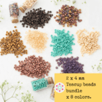 2 x 4 mm Teacup beads bundle x 8 colors.