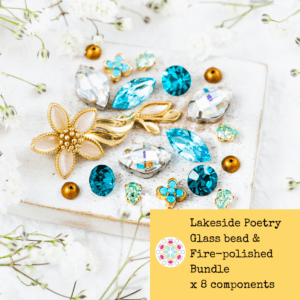 Lakeside Poetry Glass bead & Fire-polished Bundle x 8 components