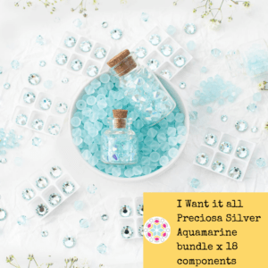 I Want it all Preciosa Silver Aquamarine bundle x 18 components