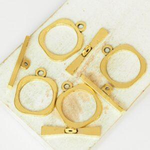 18x18 mm Square Toggle Clasp Gold-colored x 4 pc(s)