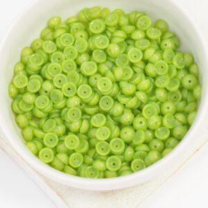 2 x 4 mm Teacup beads Milky Dark Peridot x 10 g