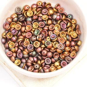 2 x 4 mm Teacup beads Matte Metallic Bronze Iris x 10  g