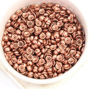 2 x 4 mm Teacup beads Matte Metallic Bronze Copper x 10  g