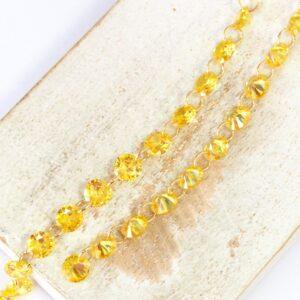 5 mm Waterfall Crystal Chain Jonquil Gold-colored x 20 cm