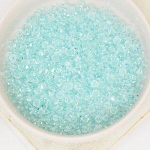 3 mm Preciosa bicone beads Silver Aquamarine x 50 pc(s)