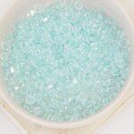 4 mm Preciosa bicone beads Silver Aquamarine x 50 pc(s)
