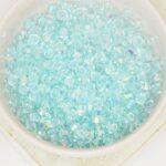 4 mm Preciosa bicone beads Silver Aquamarine AB x 50 pc(s)