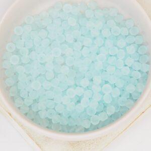 4 mm Preciosa bicone beads Silver Aquamarine Matt x 50 pc(s)