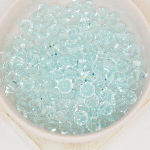 6 mm Preciosa bicone beads Silver Aquamarine x 25 pc(s)