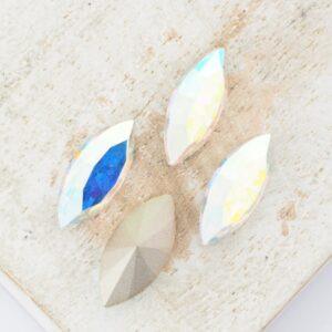 7x15 mm Preciosa Fancy Navette Crystal AB x 4 pc(s)