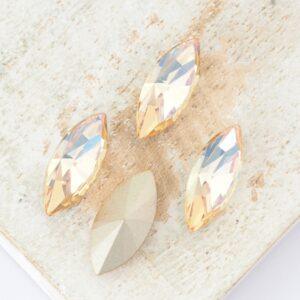 7x15 mm Preciosa Fancy Navette Crystal Golden Honey x 4 pc(s)