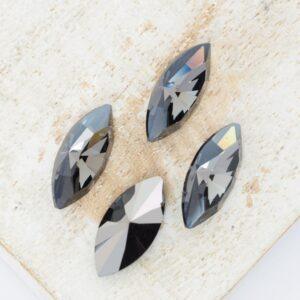 7x15 mm Preciosa Fancy Navette Crystal Nightfall x 4 pc(s)