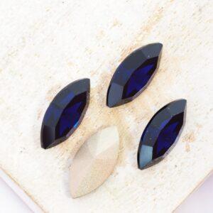 7x15 mm Preciosa Fancy Navette Dark Indigo x 4 pc(s)