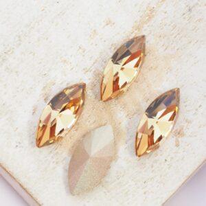 7x15 mm Preciosa Fancy Navette Light Colorado Topaz x 4 pc(s)