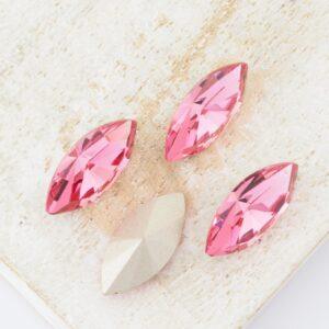 7x15 mm Preciosa Fancy Navette Rose x 4 pc(s)