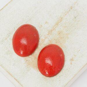 14x18 mm Small Oval Beadingschool Art Cabochon Heritage Red on light clay x 2 pc(s)