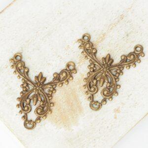 20x23 mm Filigree Connector Antique bronze x 2 pc(s)