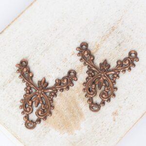 20x23 mm Filigree Connector Antique copper  x 2 pc(s)
