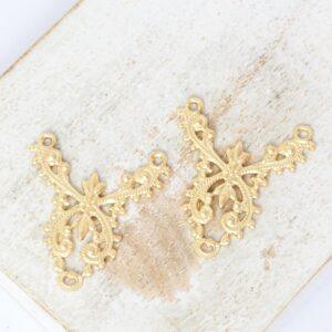 20x23 mm Filigree Connector Gold-colored  x 2 pc(s)