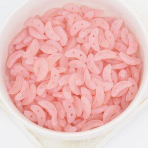 3x10 mm Crescent bead Matte Opal Pink x 10 g