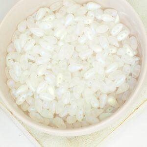 3x6 mm DropDuo Crystal Full AB Matted x 100 pc(s)