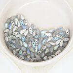 3x6 mm DropDuo Crystal Silver Rainbow Matted x 100 pc(s)