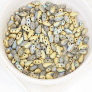 3x6 mm DropDuo Crystal Golden Rainbow Matted x 100 pc(s)