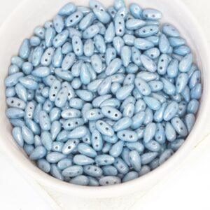3x6 mm DropDuo Chalk White Baby Blue Luster x 100 pc(s)