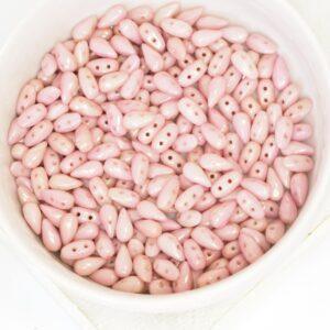 3x6 mm DropDuo Chalk White Red Luster x 100 pc(s)