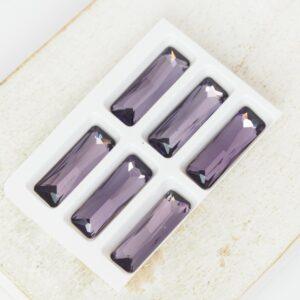 5x15 mm Princess Baguette glass cabochon Amethyst x 6 pc(s)