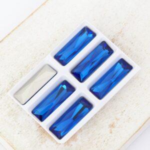 5x15 mm Princess Baguette glass cabochon Capri Blue x 6 pc(s)