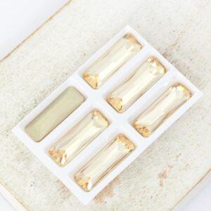 5x15 mm Princess Baguette glass cabochon Golden Shadow x 6 pc(s)