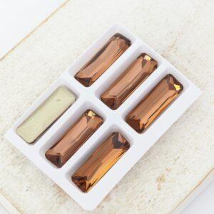 5x15 mm Princess Baguette glass cabochon Smoked Topaz x 6 pc(s)