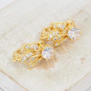 11x17 mm Leaf Leverback Earring Gold-colored x 2 pc(s)