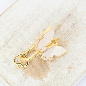 12x27 mm Lake Butterfly fold over Clasp Gold-colored x 1 pc(s)
