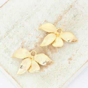 13x21.5 mm Cute Petals Charm Gold-colored x 2 pc(s)