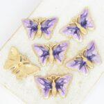13x21 mm Shore Butterfly Charm Purple Gold-colored x 6 pc(s)