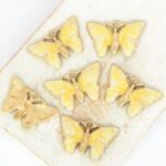 13x21 mm Shore Butterfly Charm Sunshine Gold-colored x 6 pc(s)
