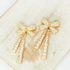 15x32 mm Bowknot Connector Charm Gold-colored x 2 pc(s)