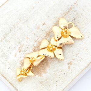 15x41 mm Flower Chain Charm Gold-colored x 1 pc(s)