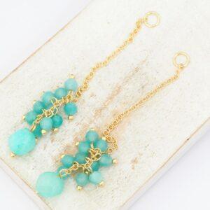 26x44 mm Luxury Dangle Pendant Amazonite Gold-colored x 2 pc(s)