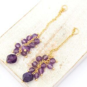26x44 mm Luxury Dangle Pendant Amethyst Gold-colored x 2 pc(s)