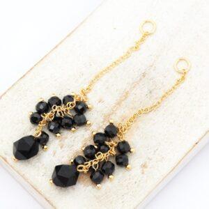 26x44 mm Luxury Dangle Pendant Black Diamond Gold-colored x 2 pc(s)
