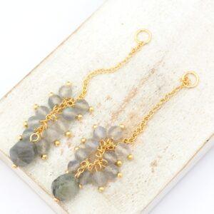 26x44 mm Luxury Dangle Pendant Natural Grey Gold-colored x 2 pc(s)