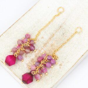 26x44 mm Luxury Dangle Pendant Thulite Gold-colored x 2 pc(s)