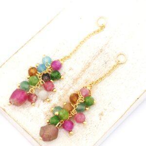 26x44 mm Luxury Dangle Pendant Tourmaline Gold-colored x 2 pc(s)