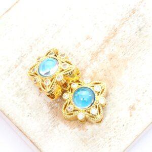2x12 mm Signature Azure Charm Gold-colored x 2 pc(s)