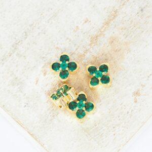 8.5 mm Stillwater Petals charm Emerald Gold-colored x 4 pc(s)